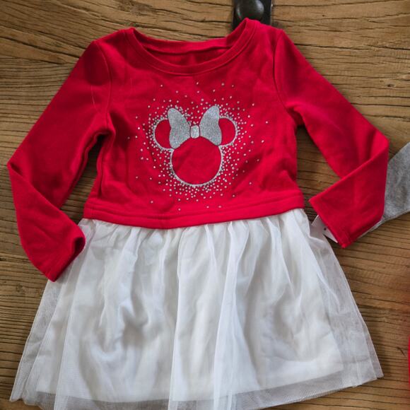 Girl's Red White and Gray Minnie Mouse Disney Bundle sz 2T - Picture 4 of 7